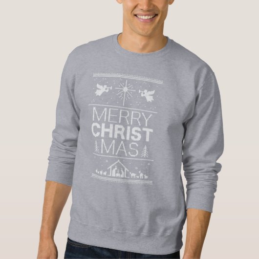 Ugly frory Christmas Sweater Religious Black Sweatshirt (Vorderseite)