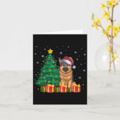 Ugly German Shepherd Weihnachtsmannmütze Weihnacht Karte (Gelbe Blume)