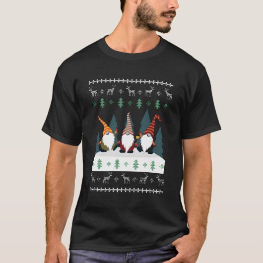 Ugly Gnome im Wald T-Shirt (Vorderseite)