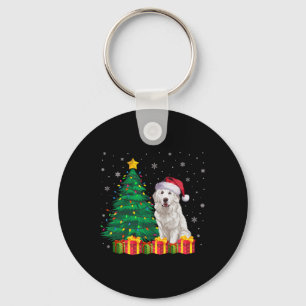 Ugly Great Pyrenäen Weihnachtsmannmütze Weihnachts Schlüsselanhänger