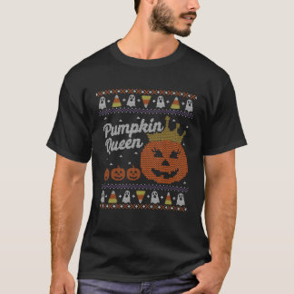 Ugly Halloween Sweater Pumpkin Queen T-Shirt