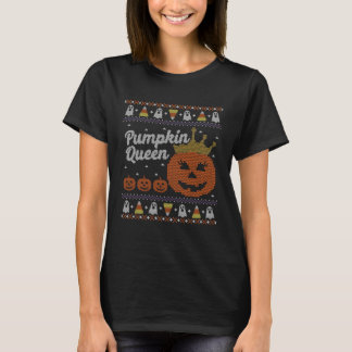 Ugly Halloween Sweater Pumpkin Queen T-Shirt
