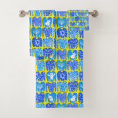 Ugly Hannukah Sweaters Holiday Pattern Badhandtuch Set (Insitu)