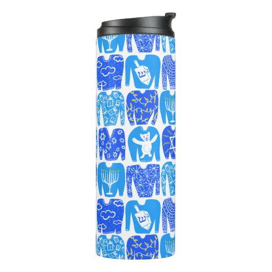 Ugly Hannukah Sweaters Holiday Pattern Thermosbecher (Nach links gedreht)