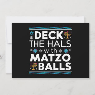 Ugly Hanukkah Deck Hall mit Matzo Ball Chanukah Einladung