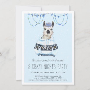 Ugly Hanukkah Sweater Party Funny Llama Einladun