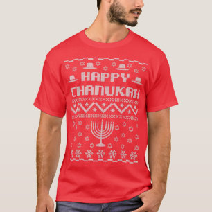 Ugly Hanukkah Sweater T - Shirt Chanukah Menora