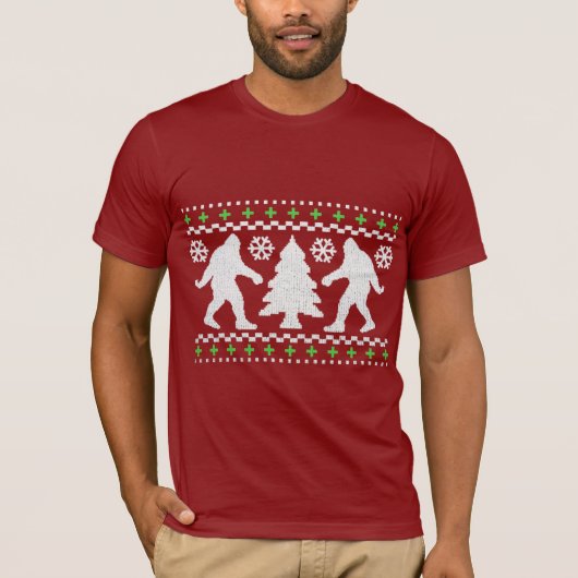 Ugly Holiday Bigfoot Christmas Sweater T-Shirt (Vorderseite)