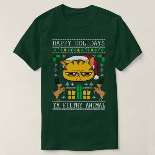 Ugly Holiday Sweater Cat Ugly Sweater by Tobe Fons T-Shirt (Design vorne)
