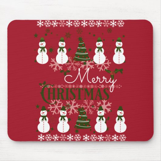 Ugly Holiday Sweater Frohe Weihnachten Mousepad (Vorne)