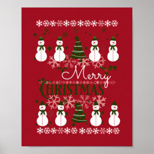 Ugly Holiday Sweater Frohe Weihnachten Poster