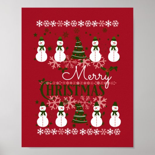 Ugly Holiday Sweater Frohe Weihnachten Poster (Vorne)