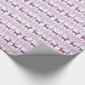 Ugly Holiday Sweater Lila Rentier Design Geschenkpapier (Ecke)