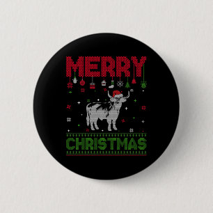 Ugly Holiday Weihnachts Spaß Highland Cow Grafik Button