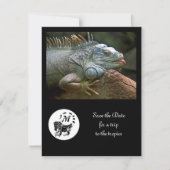 Ugly Iguana Silhouette Foto Play Date Einladung (Vorderseite)