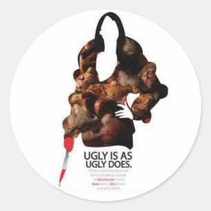 Ugly ist so hässlich wie üblich runder aufkleber