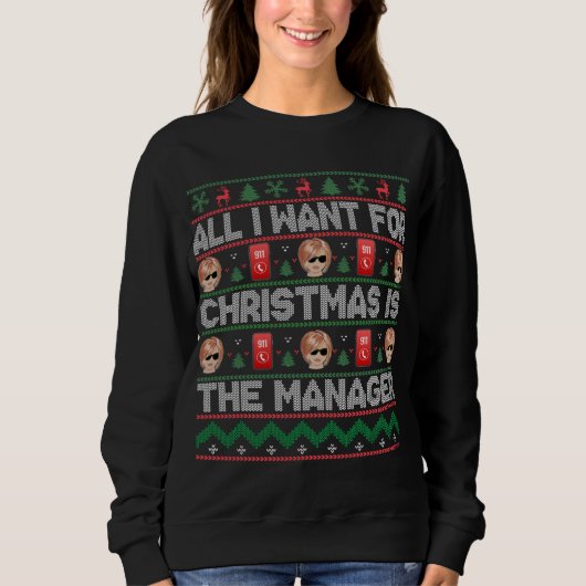 Ugly Karen Christmas Sweater spricht mit Ihrem Man Sweatshirt (Vorderseite)