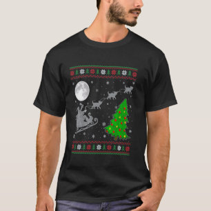 Ugly Kitten Xmas Leuchtturm Santa Riding Kitten T-Shirt