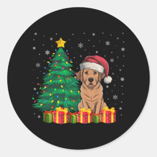 Ugly Labrador Weihnachtsmannmütze Weihnachtsleucht Runder Aufkleber