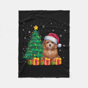 Ugly Maltipoo Weihnachtsmannmütze Weihnachtsleucht Fleecedecke