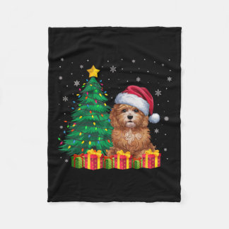 Ugly Maltipoo Weihnachtsmannmütze Weihnachtsleucht Fleecedecke