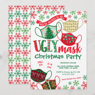 Ugly Mask Christmas Party Einladung