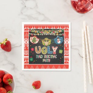 Ugly Mask Christmas Party Napkin Serviette