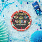 Ugly Mask Holiday Party Plate Pappteller (Party)