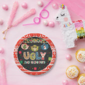 Ugly Mask Holiday Party Plate Pappteller (Party)