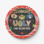 Ugly Mask Holiday Party Plate Pappteller (Vorderseite)