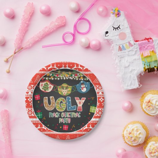 Ugly Mask Weihnachtsgebäck Party Plate Pappteller (Party)