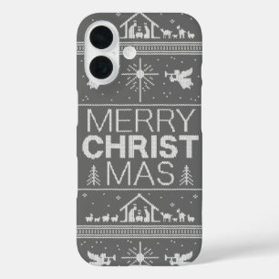 Ugly Merry CHRISTmas Sweater Christ Christlich iPhone 16 Hülle
