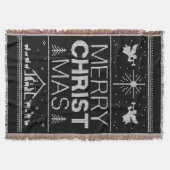 Ugly Merry CHRISTmas Sweater Elegant Religious Decke (Vorderseite)