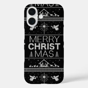 Ugly Merry Christmas Sweater Elegante Christlich iPhone 16 Hülle