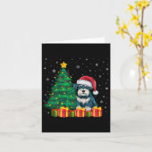 Ugly Miniature Schnauzer Weihnachtsmannmütze Weihn Karte (Gelbe Blume)