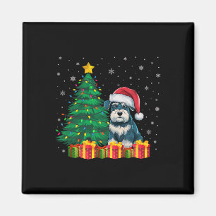 Ugly Miniature Schnauzer Weihnachtsmannmütze Weihn Magnet