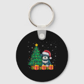 Ugly Miniature Schnauzer Weihnachtsmannmütze Weihn Schlüsselanhänger (Vorderseite)