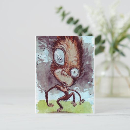 Ugly Monkey Wild Postkarte (Stehend Vorderseite)