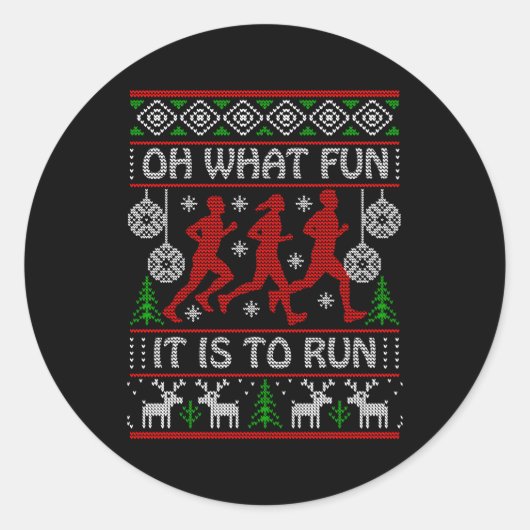 Ugly Oh W Fun Es ist, hässlich laufen Runder Aufkleber (Vorderseite)