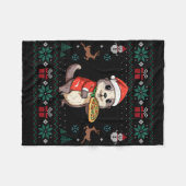 Ugly Otter Lover Santa Hat Xmas Light Otter Christ Fleecedecke (Vorderseite (Horizontal))