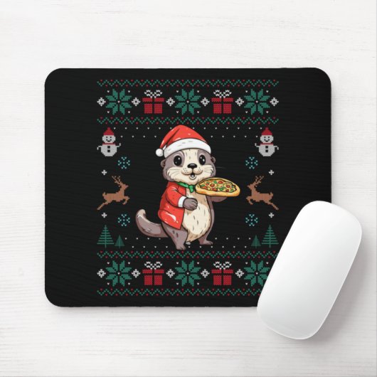 Ugly Otter Lover Santa Hat Xmas Light Otter Christ Mousepad (Mit Mouse)