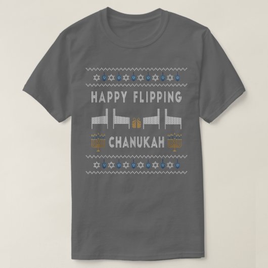 Ugly Pinball Happy Flipping Chanukah Hanukkah Pinb T-Shirt (Design vorne)