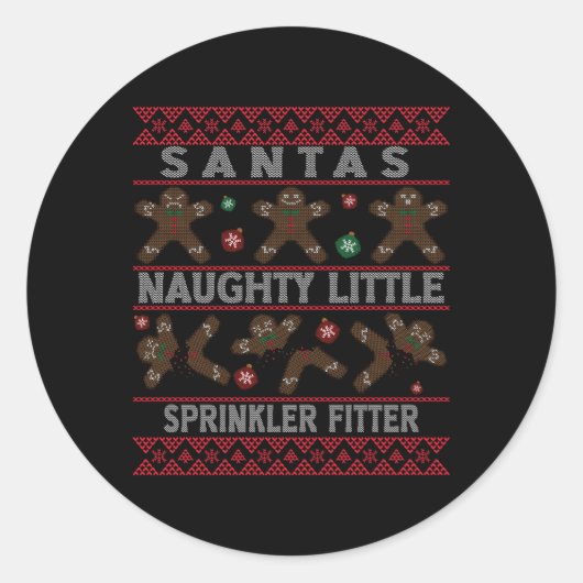 Ugly Santa Sprinkler Fitter Runder Aufkleber (Vorderseite)