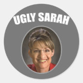 Ugly Sarah Runder Aufkleber (Vorderseite)