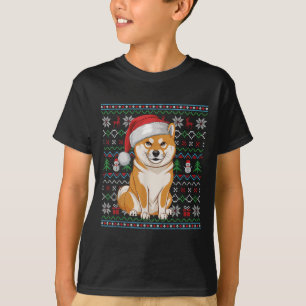 Ugly Shiba Inu Dog liebt Xmas Sweater Santa Chris T-Shirt
