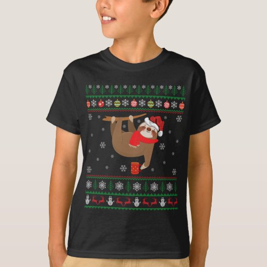 Ugly Sloth Lover Xmas Weihnachtsmannmütze Ugly Slo T-Shirt (Vorderseite)