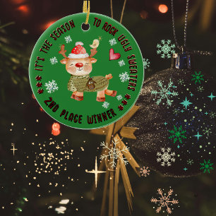 Ugly Sweater 2. Gewinner Dealer Keramik Ornament