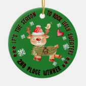 Ugly Sweater 2. Gewinner Dealer Keramik Ornament (Vorne)