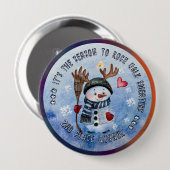 Ugly Sweater 2. Gewinner FUNNY SNOWMAN Button (Vorne & Hinten)