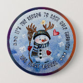 Ugly Sweater 2. Gewinner FUNNY SNOWMAN Button (Vorderseite)